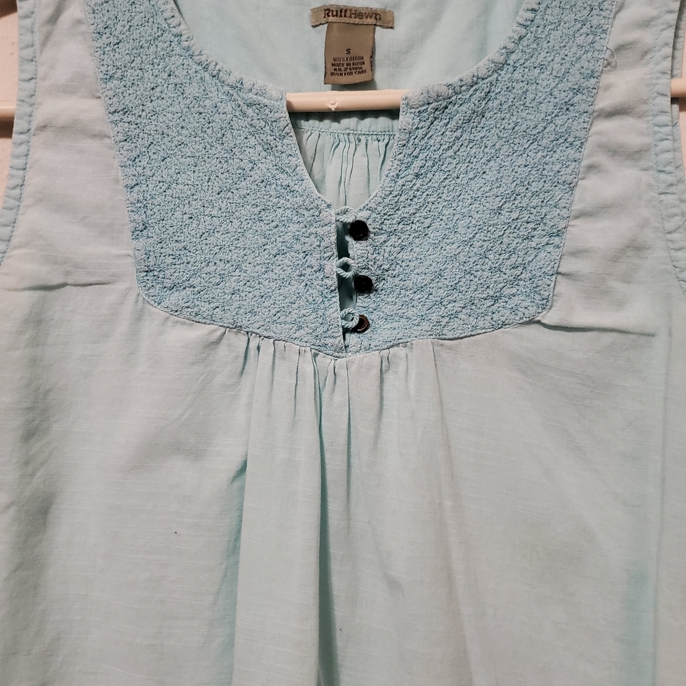 Ruff Hewn Light Blue Partial Button Top - Picture 3 of 6